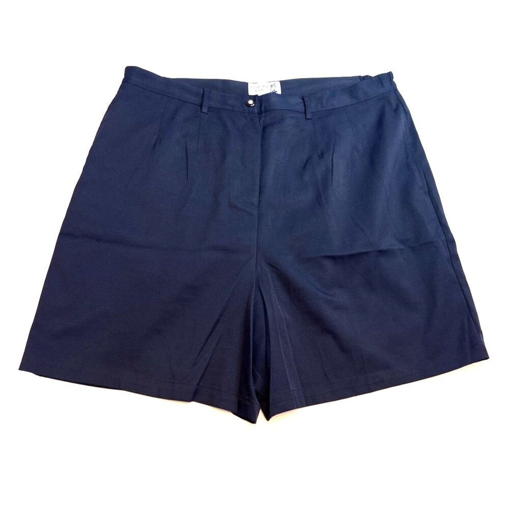 Coral Bay Golf Shorts Womens 18W Navy Zip Up Side Elastic Waist Golf Active